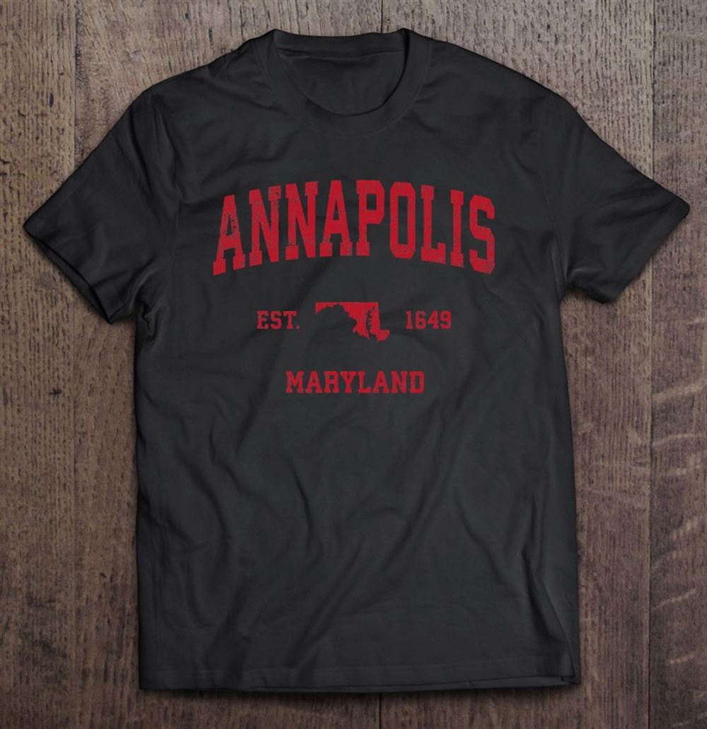Awesome Annapolis Maryland Md Vintage Sports Design Red Print 