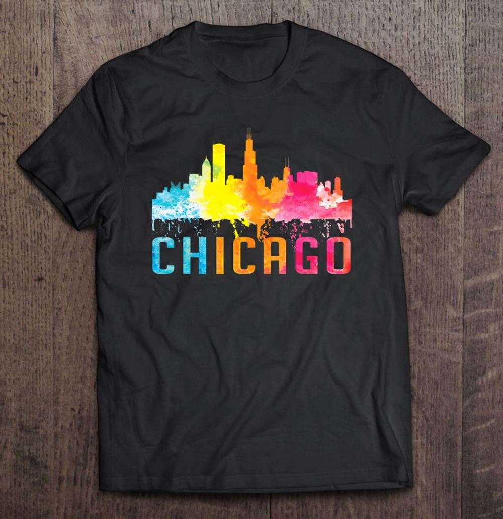Attractive Chicago Illinois Retro Watercolor Skyline Art Souvenir 