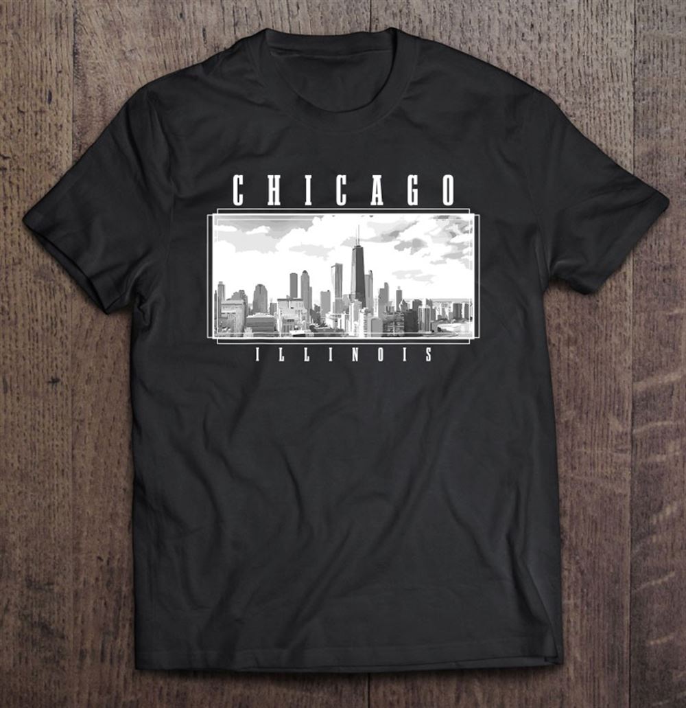 Gifts Chicago Illinois Skyline Pride Black White Vintage Chicago 