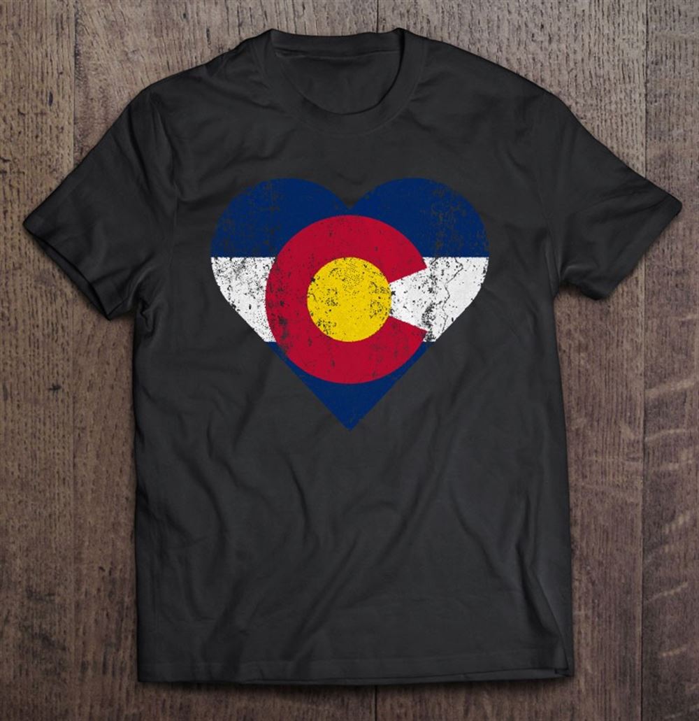 High Quality Colorado Flag Heart Distressed Vintage Wife Mom Women Gift 