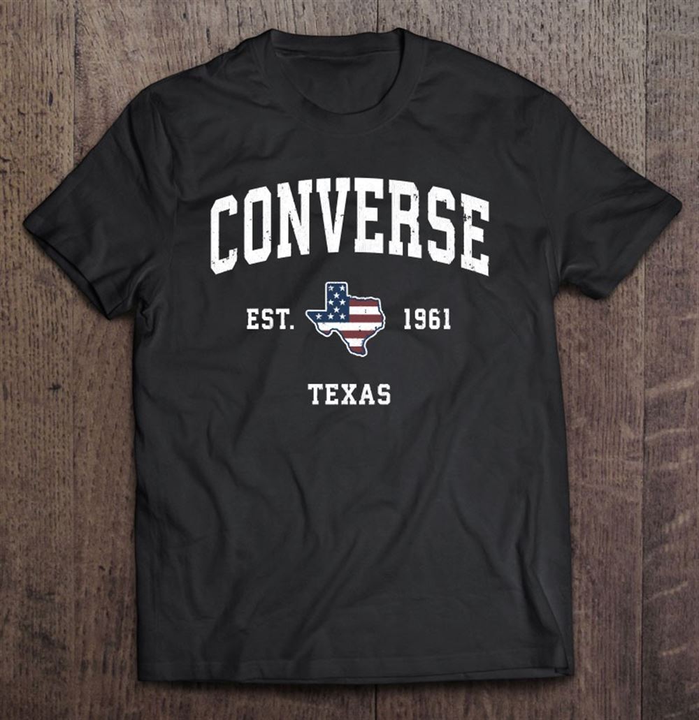 Happy Converse Texas Tx Vintage American Flag Sports Design 