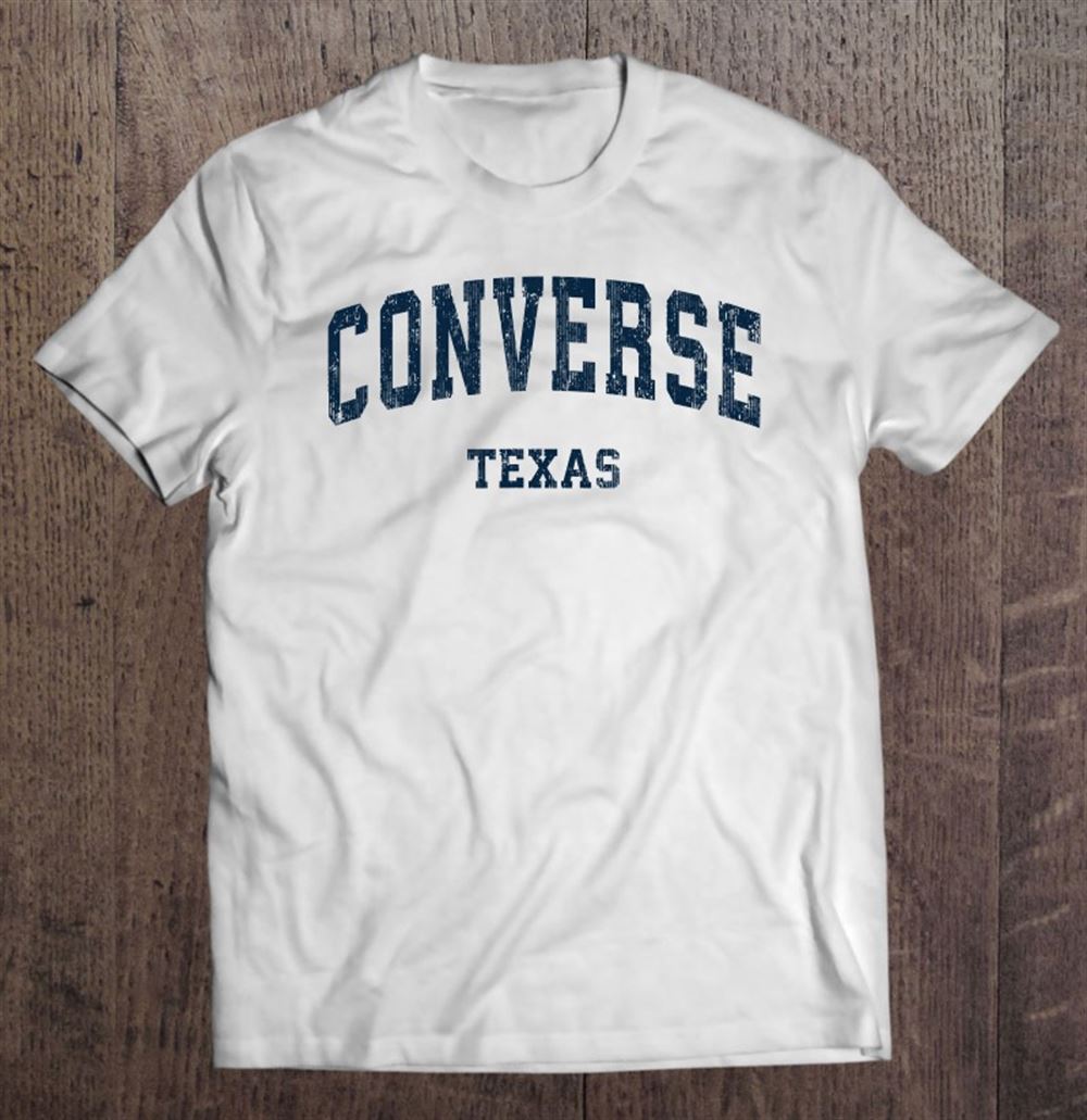 Happy Converse Texas Tx Vintage Varsity Sports Navy Design 