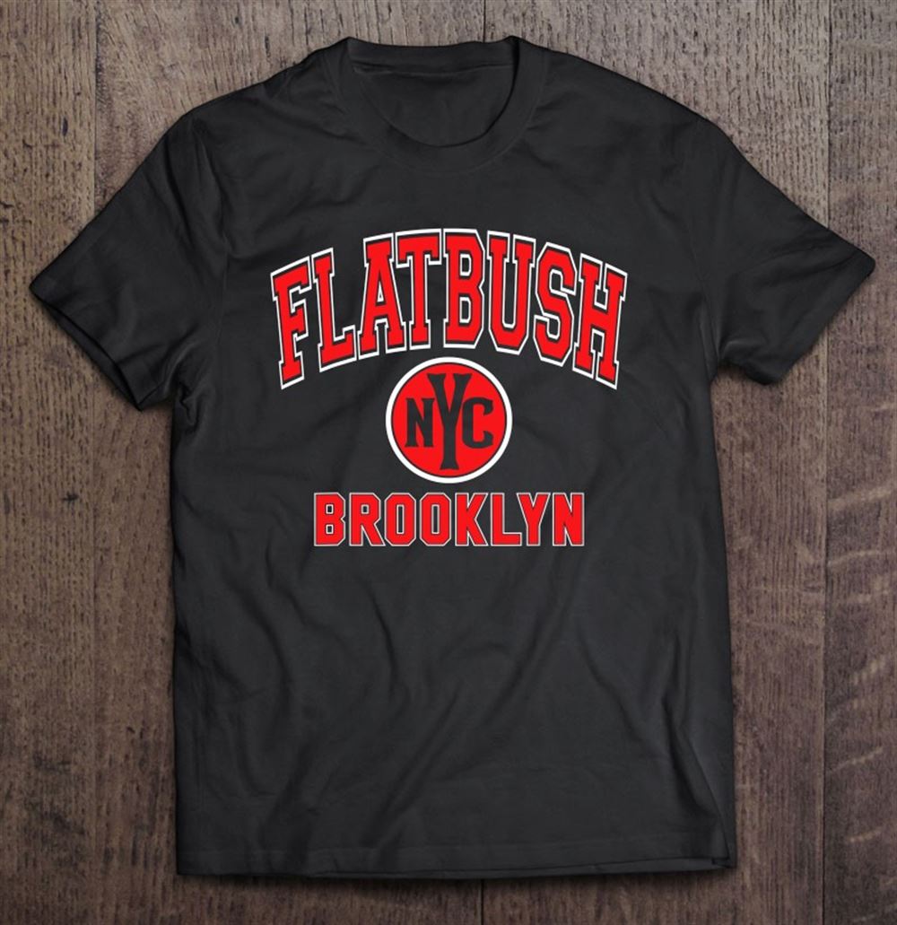 Best Flatbush Brooklyn Nyc Varsity Style Red Print 