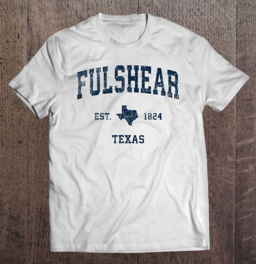 Amazing Fulshear Texas Tx Vintage Sports Design Navy Print 