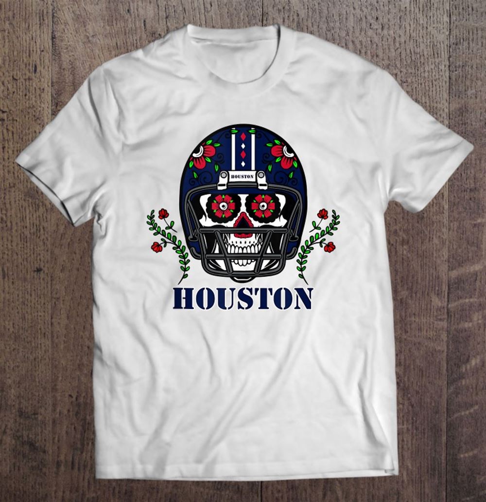 Happy Houston Football Helmet Sugar Skull Day Of The Dead 