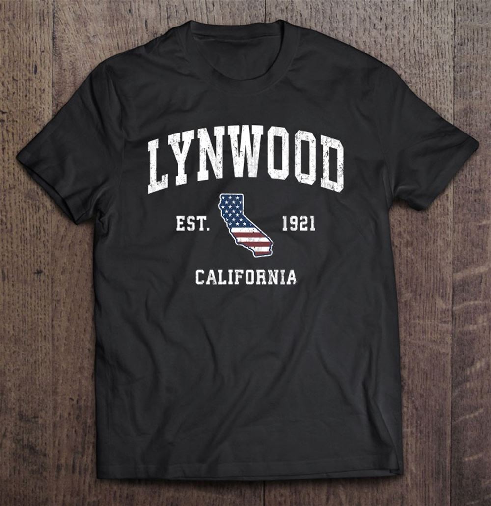 Amazing Lynwood California Ca Vintage American Flag Sports Design 