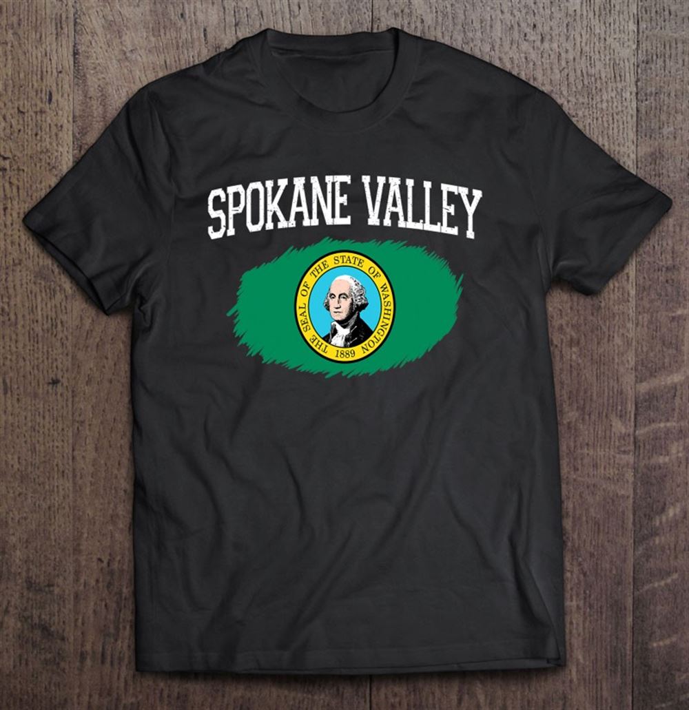 Interesting Spokane Valley Wa Washington Flag Vintage Sports Men Women 