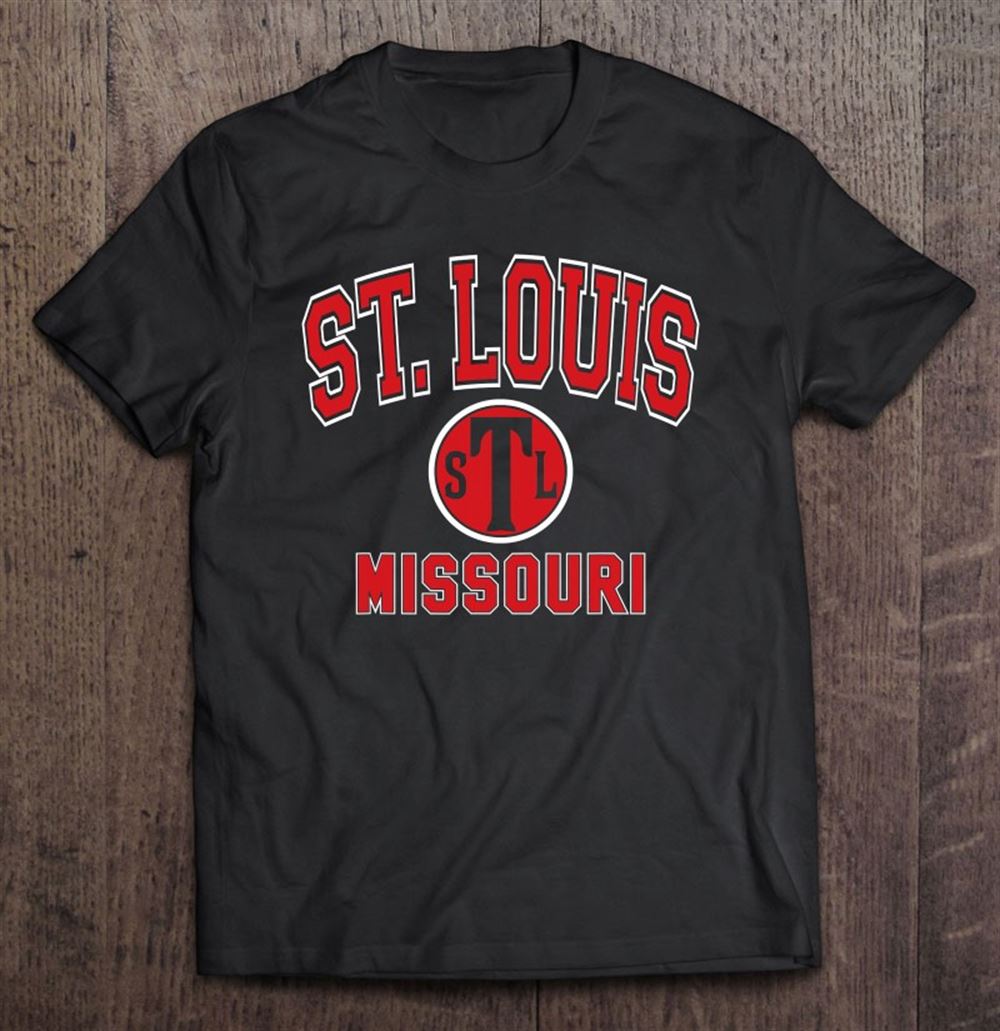 Happy St Louis Missouri Stl Varsity Style Red Print 