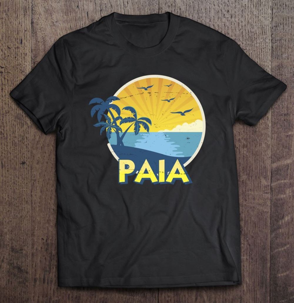 Gifts Vintage Paia Maui Graphic Island Surfing 70s Retro Design Pullover 