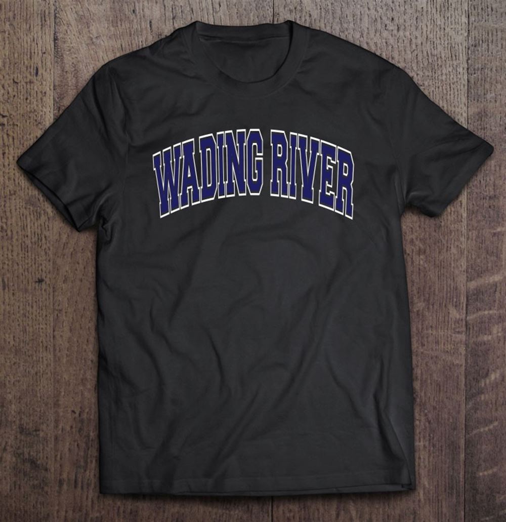 Happy Wading River Ny Varsity Style Navy Blue Text 