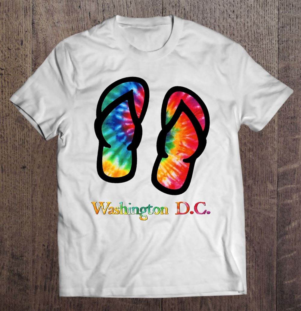 Attractive Washington Dc Flip Flops Tie Dye 