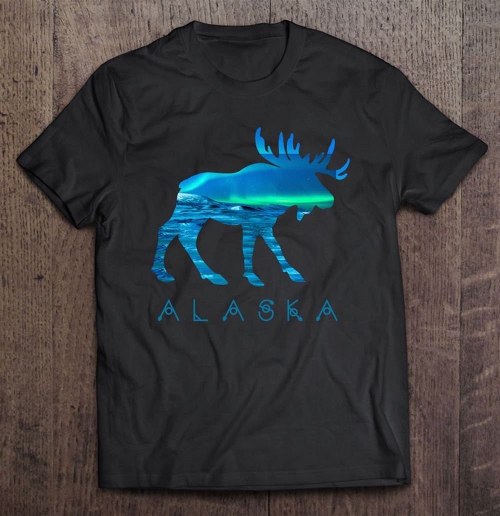 Great Alaskan Moose With Aurora Borealis Snow Scene 