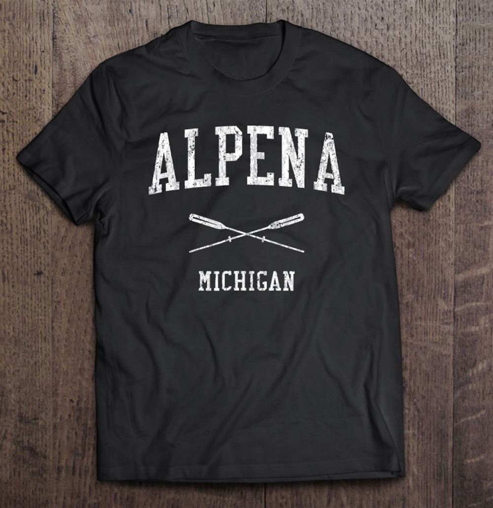 Best Alpena Michigan Mi Vintage Nautical Sports Design Tee 