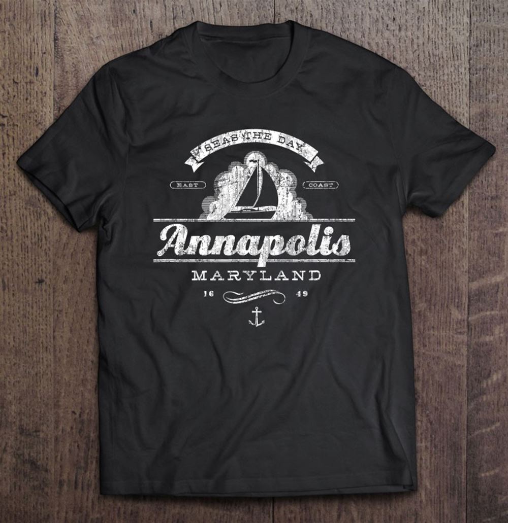 Interesting Annapolis Md Sailboat Vintage Nautical Throwback Tee 