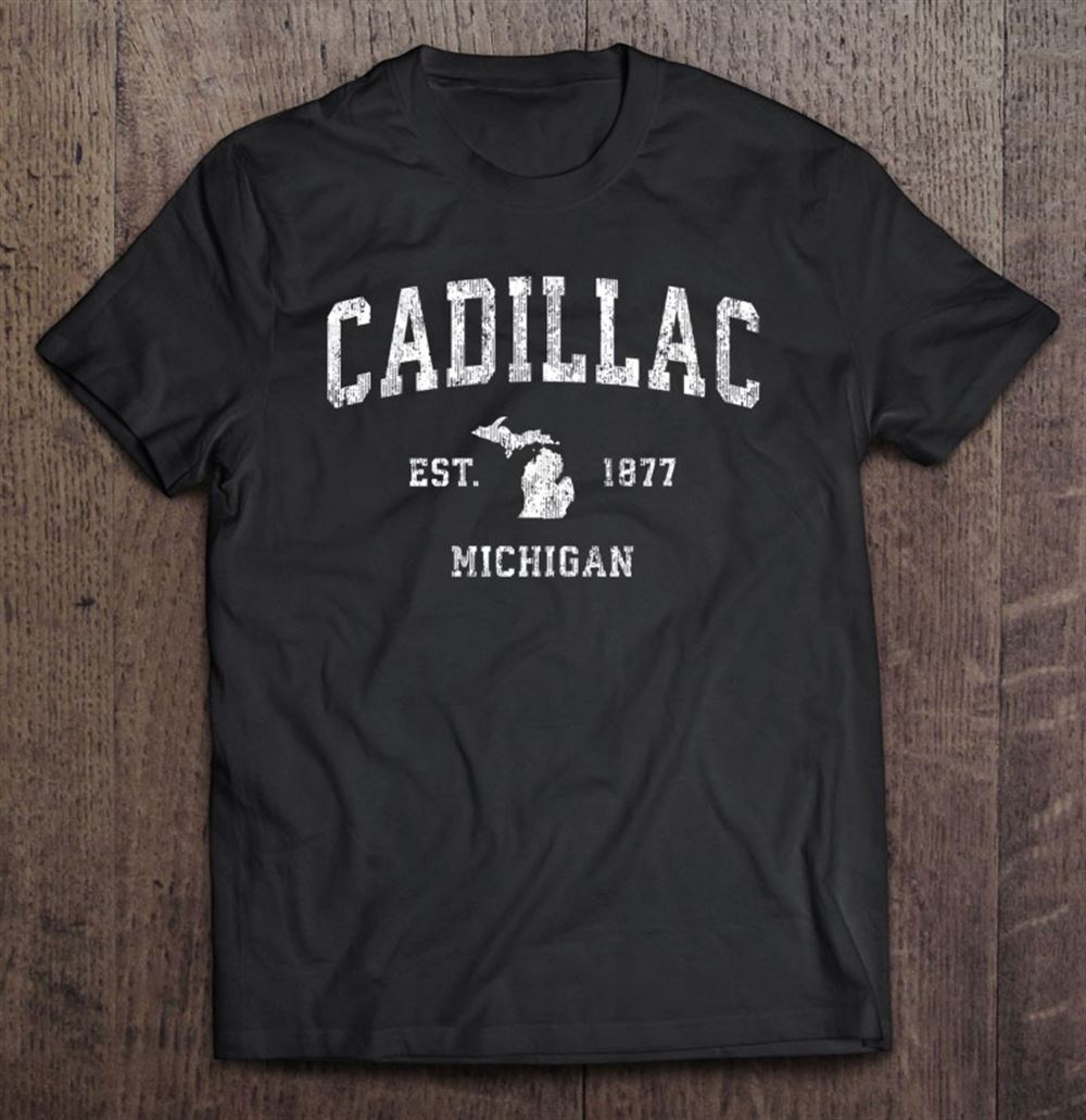 High Quality Cadillac Michigan Mi Vintage Athletic Sports Design 