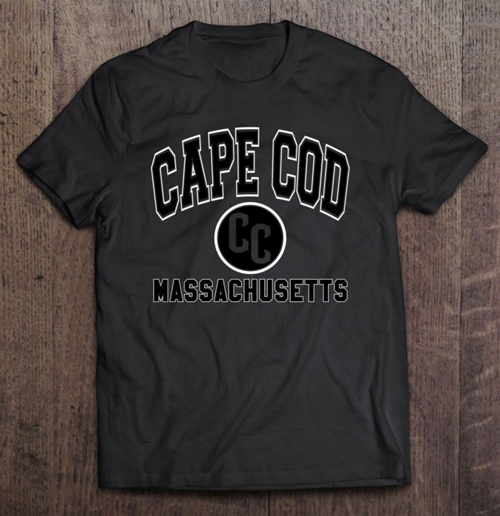 Limited Editon Cape Cod Massachusetts Cc Varsity Style Black Print 
