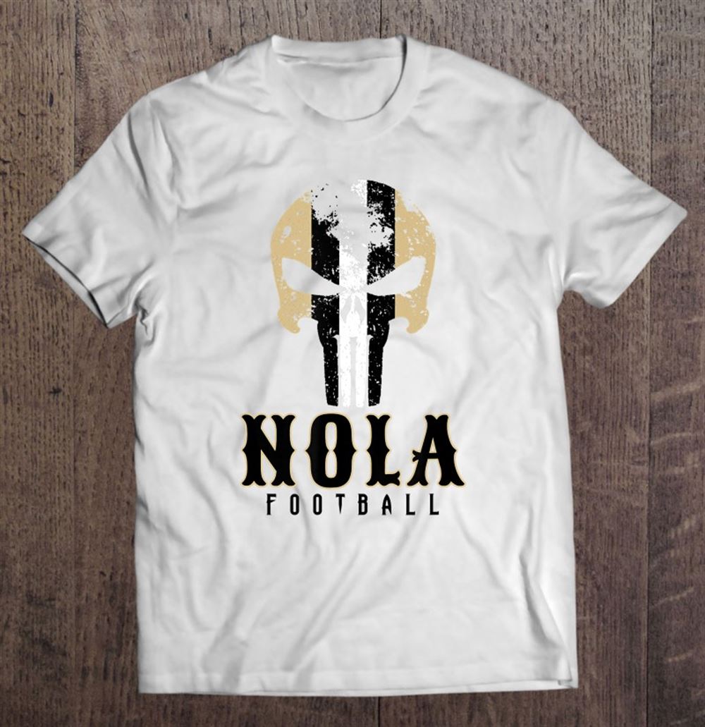 Amazing Classic Retro Nola New Orleans Varsity Style Football Skull 