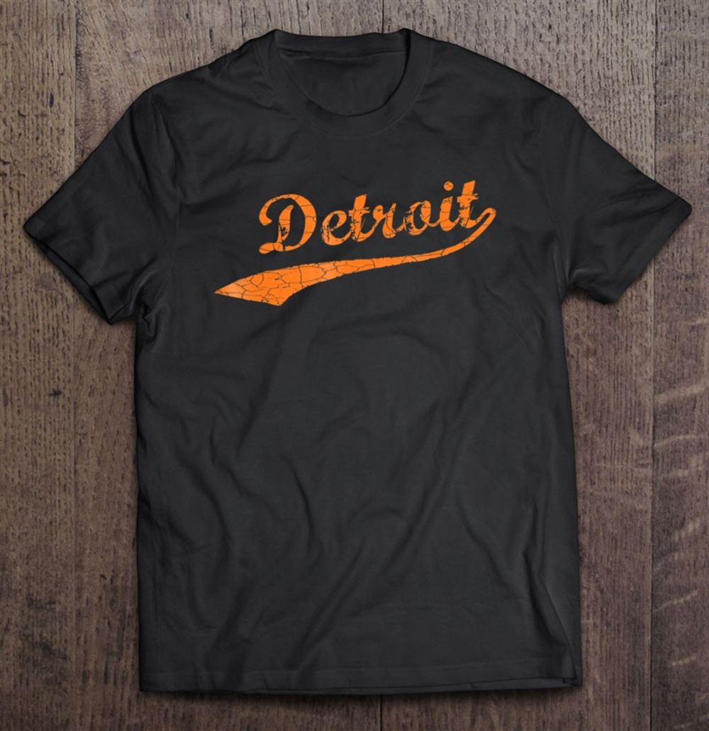High Quality Detroit Baseball Style Cracked Lettering City Pride 