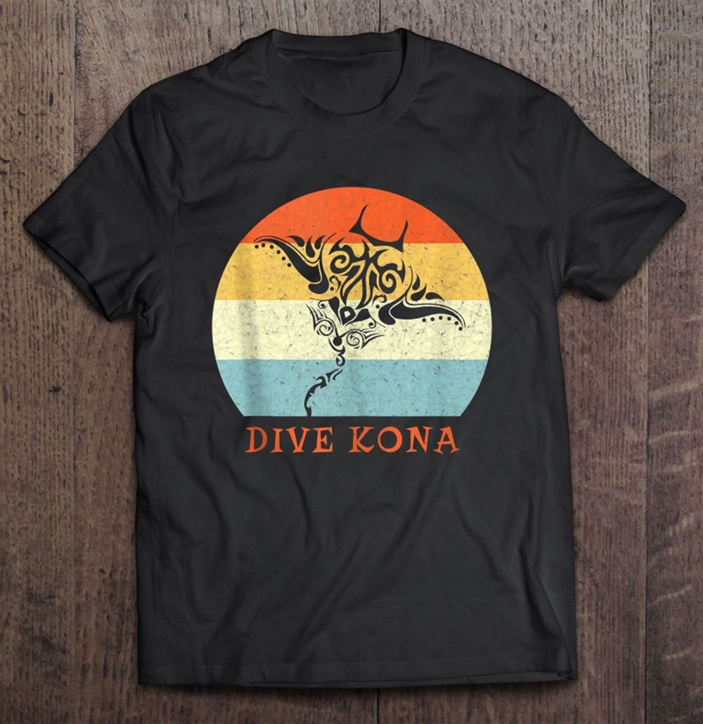 Gifts Dive Kona Hawaii Vintage Retro Tribal Stingray Vacation 