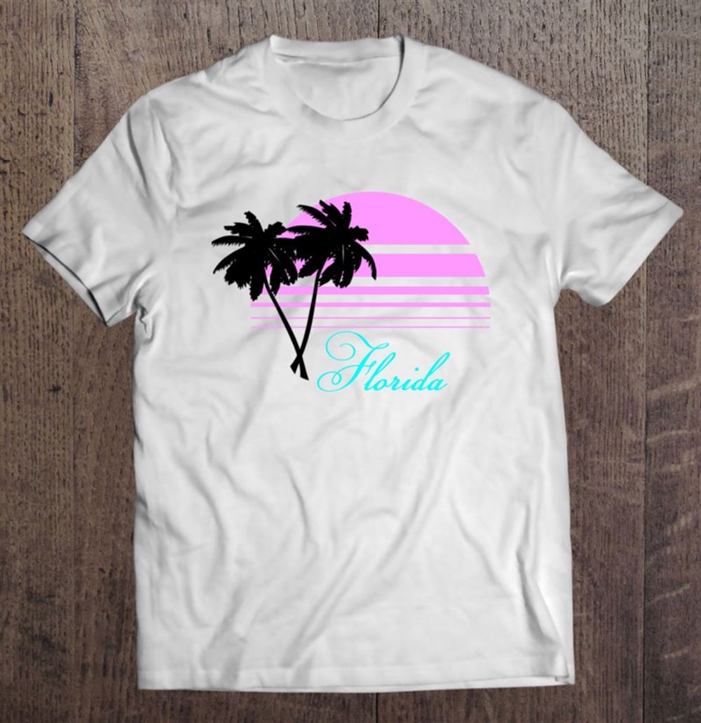 Gifts Florida-tourist-souvenir-black-palms-teal-pink Pullover 