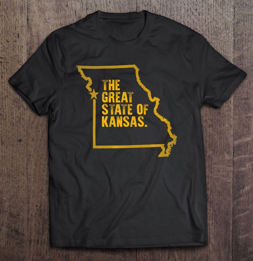 Amazing Great State Of Kansas Tshirt Vintage Missouri Map Funny 
