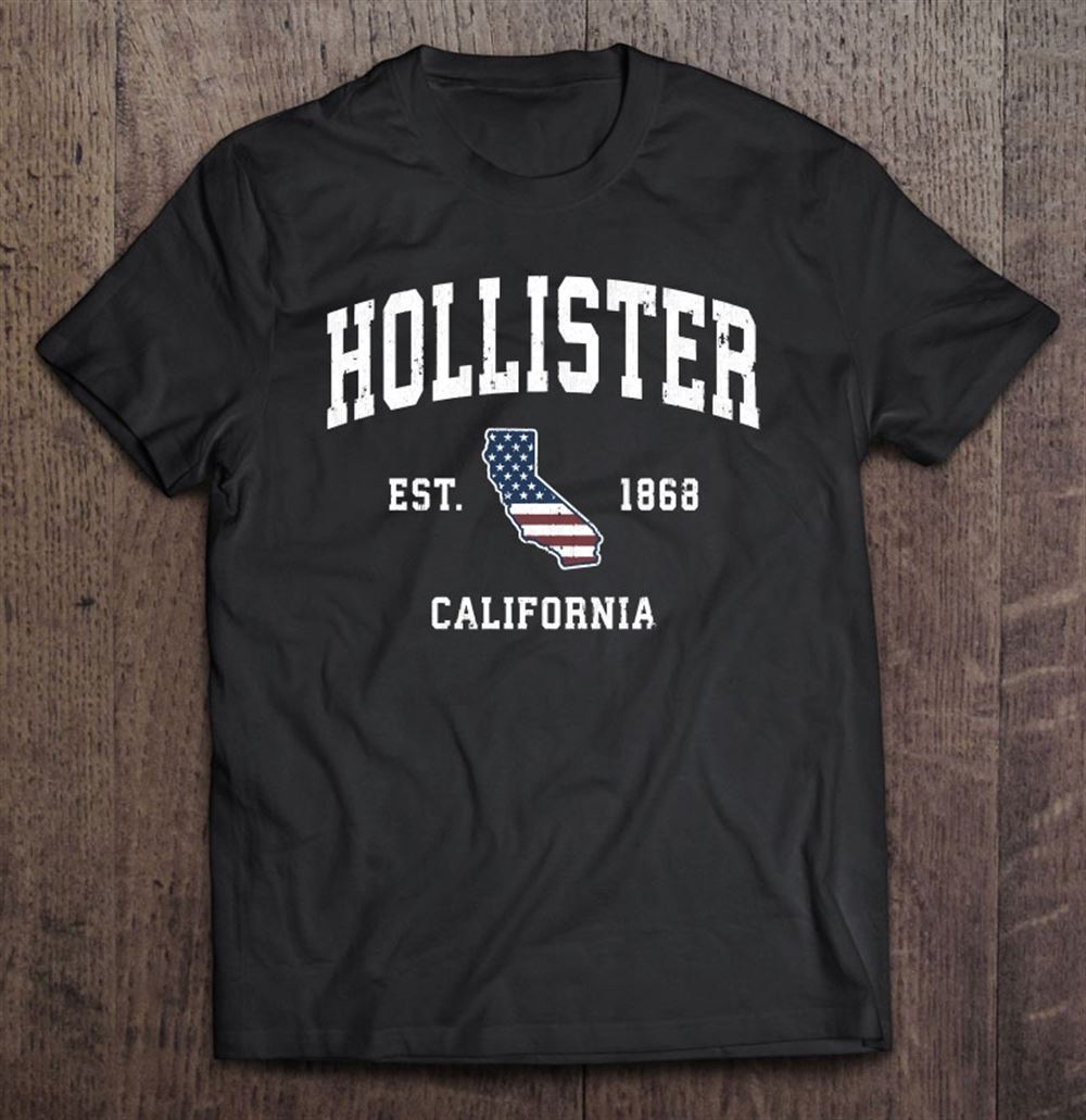 Amazing Hollister California Ca Vintage American Flag Sports Design Pullover 