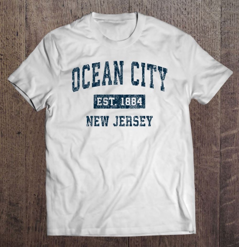 High Quality Ocean City New Jersey Nj Vintage Sports Design Navy Print 