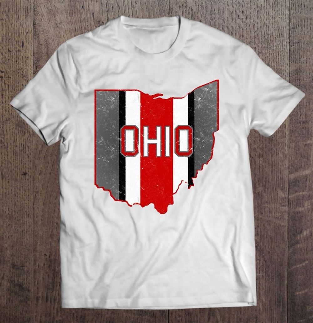 Attractive State Of Ohio Pride Striped Distressed Graphic Design Gifts Pullover 