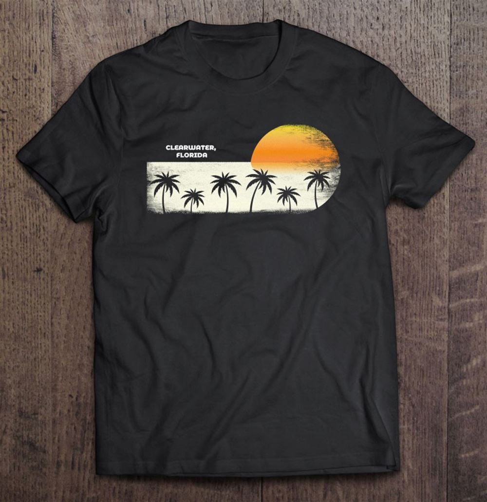 Best Vintage Clearwater Fl Ocean Sunset And Palm Trees 