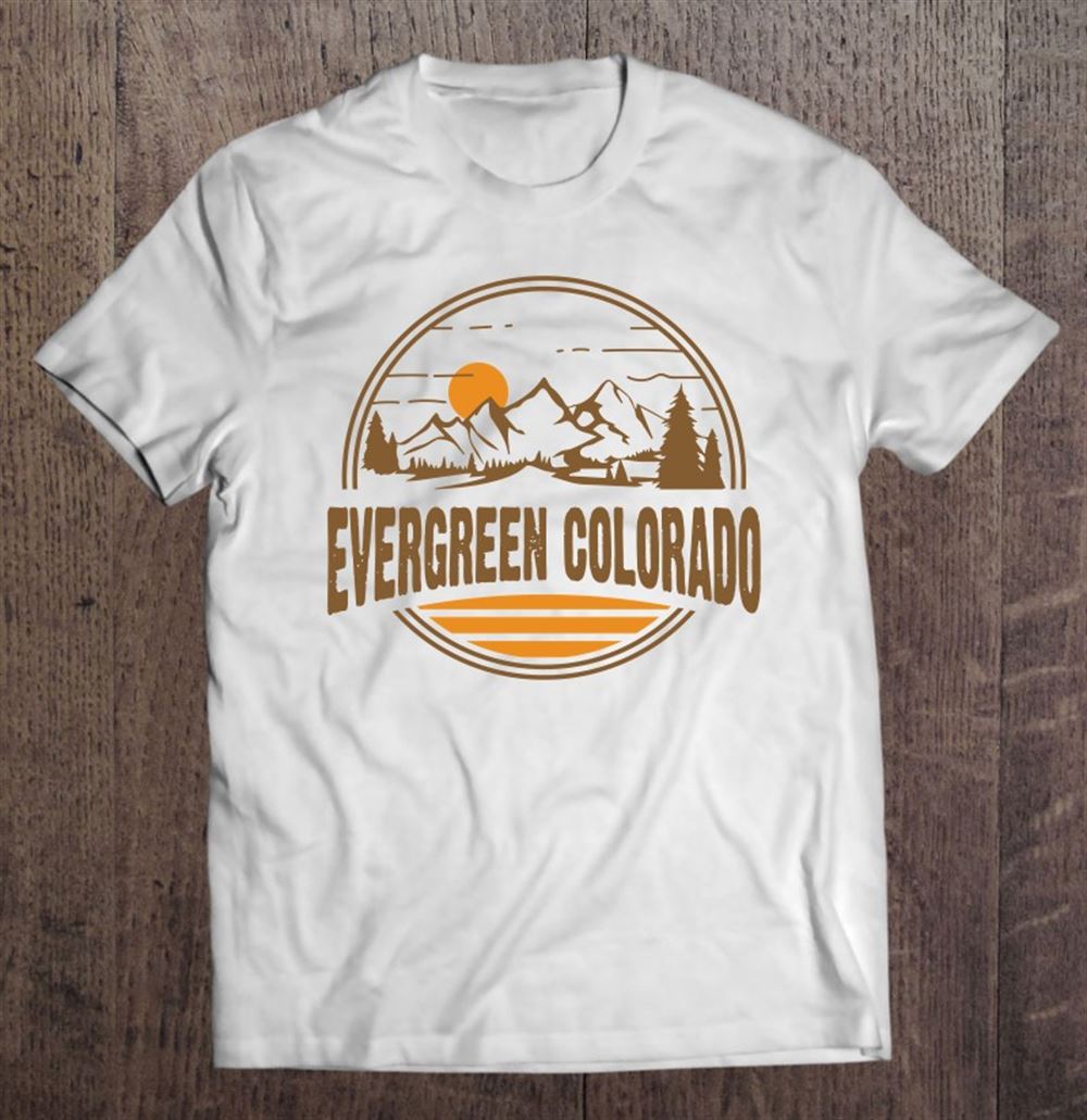 High Quality Vintage Evergreen Colorado Mountain Hiking Souvenir Print Pullover 