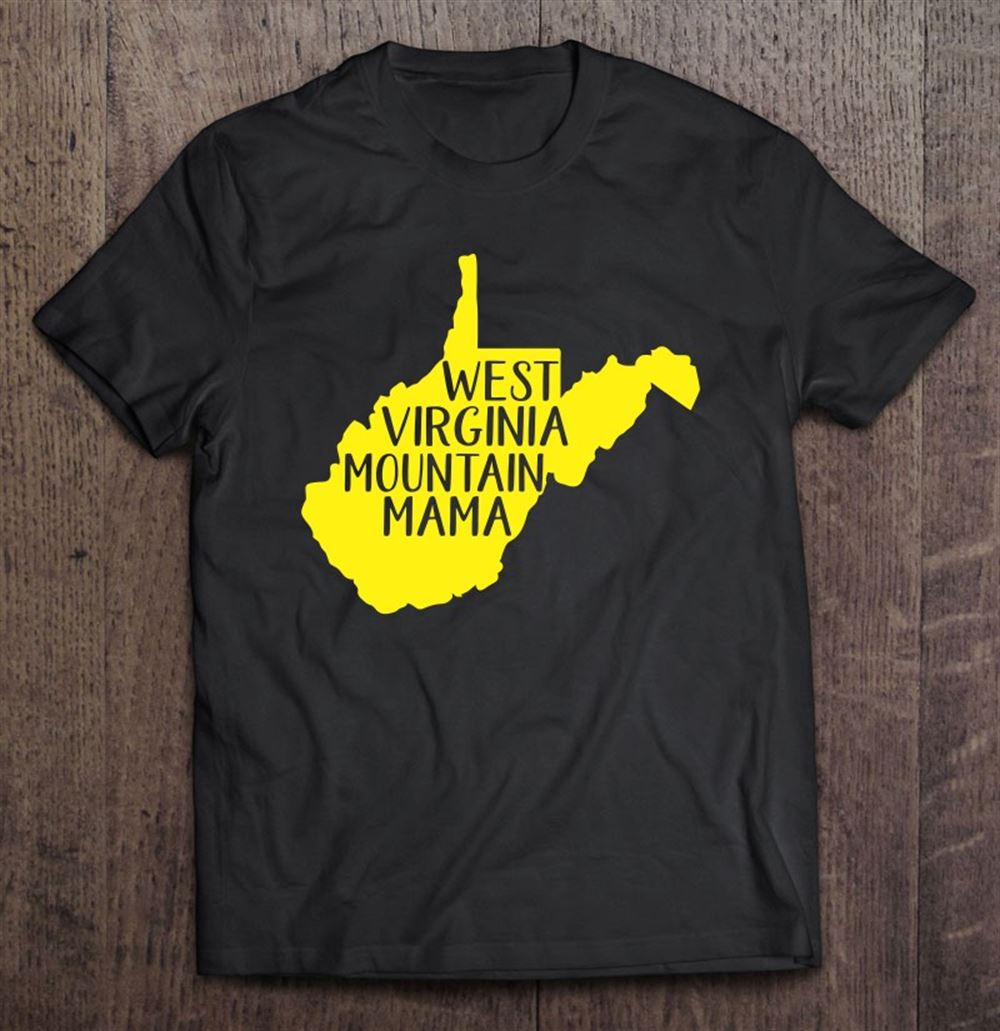 Interesting Wv Mountain Mama Blue And Gold Crew Neck 