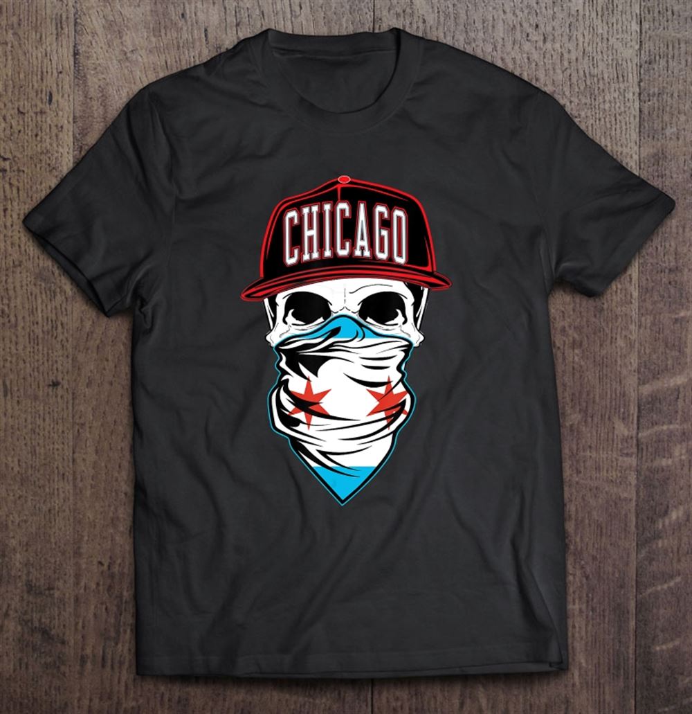 Interesting Mens Chicago Flag Chiraq Skull 