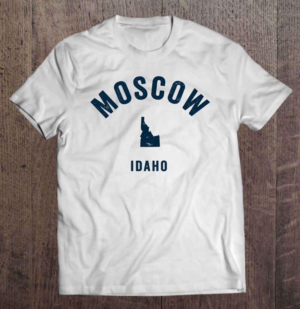 Awesome Moscow Idaho Id Vintage 70s Sports Design Navy Print 