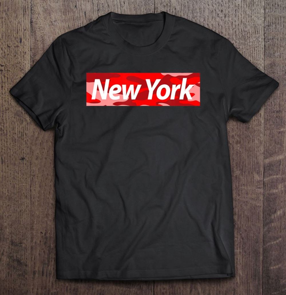 Great New York Gift Red Camo Box Parody Shirt 