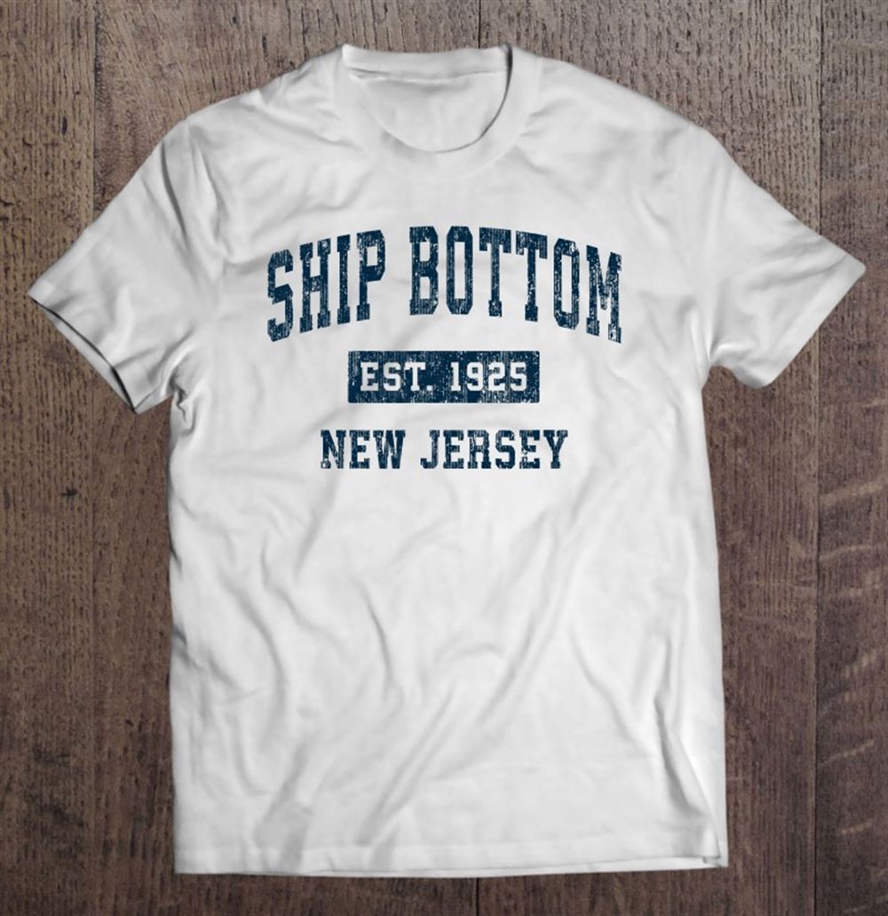 Gifts Ship Bottom New Jersey Nj Vintage Sports Design Navy Print 