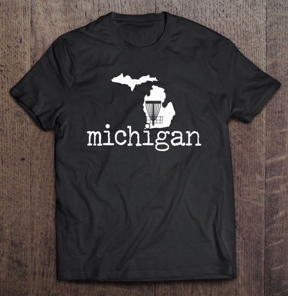 Limited Editon State Of Michigan Disc Golf Map Design Golfer Golfing Basket 