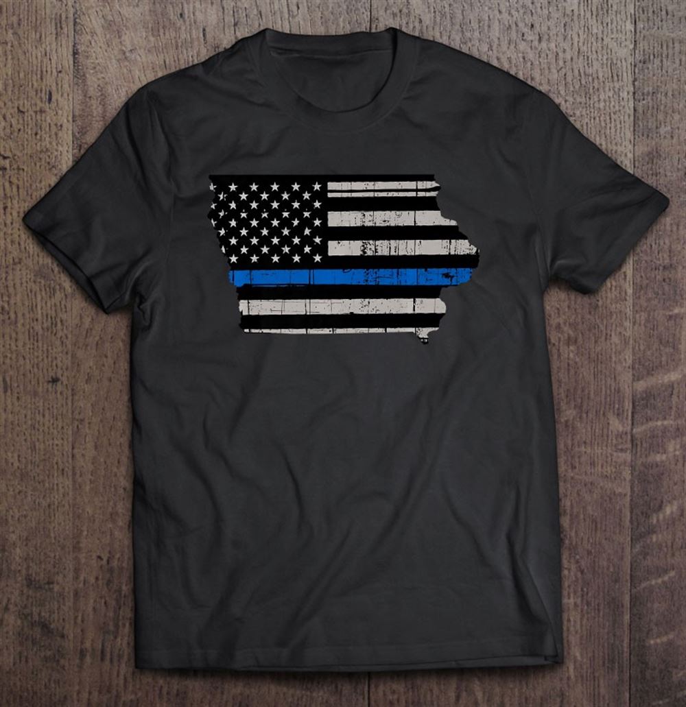 Awesome Support Law Enforcement Iowa Police Officers Blue 