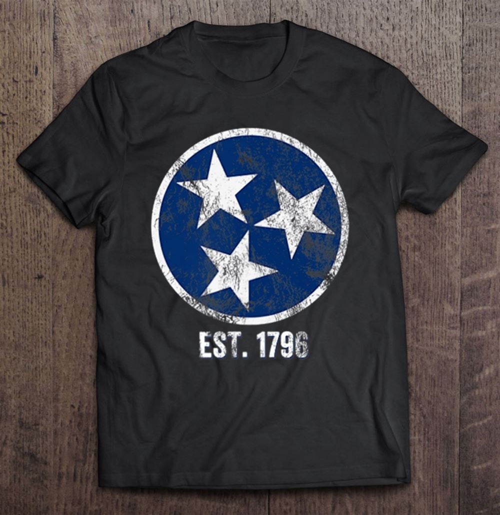 Great Tennessee State Flag Blue White Stars Est 1796 Cute Shirt 