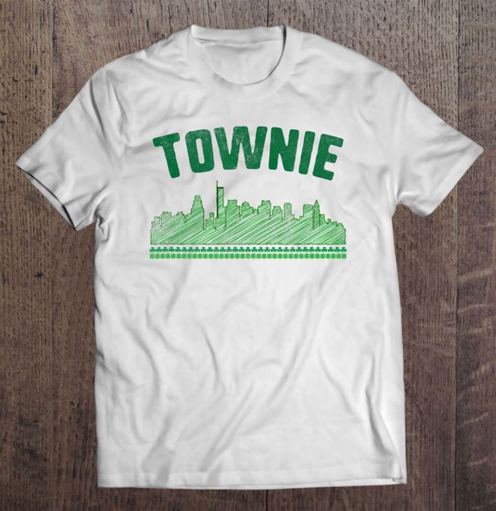 Interesting Townie With Shamrocks And Boston Skyline Boston 