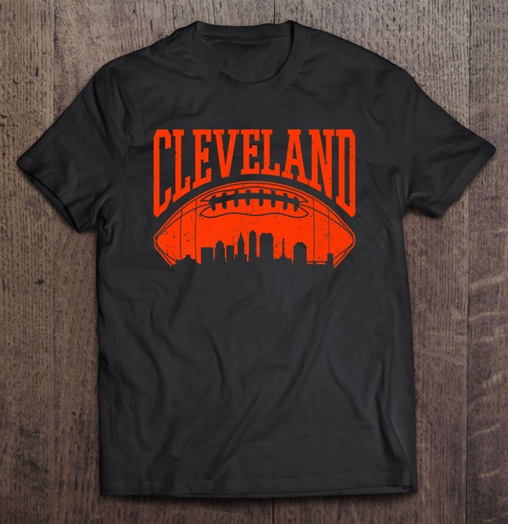 High Quality Vintage Cleveland-football Ohio Cle Skyline Retro Brown 
