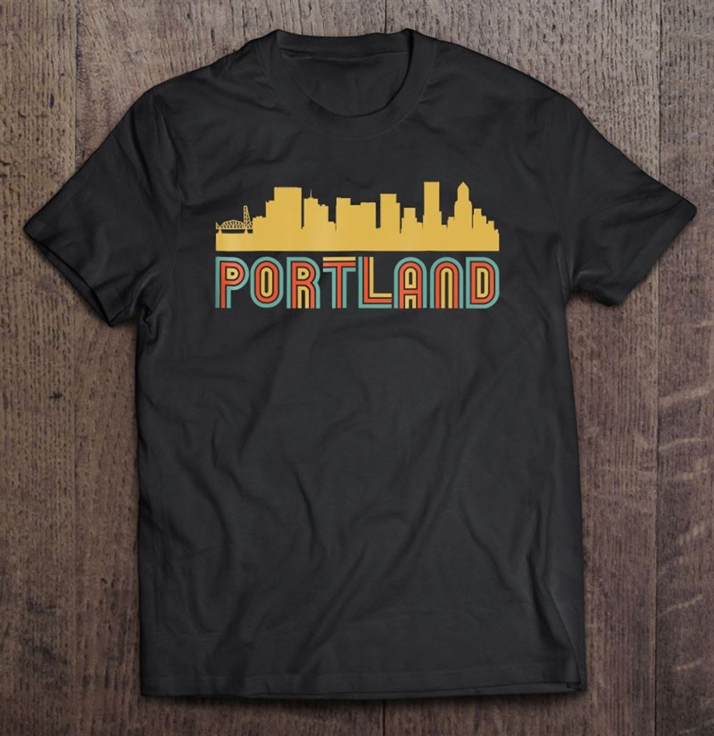 Amazing Vintage Retro Portland Oregon Skyline 