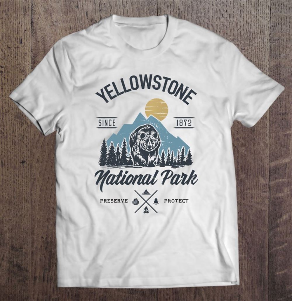 Best Vintage Retro Yellowstone National Park Hiking Shirt Pullover 