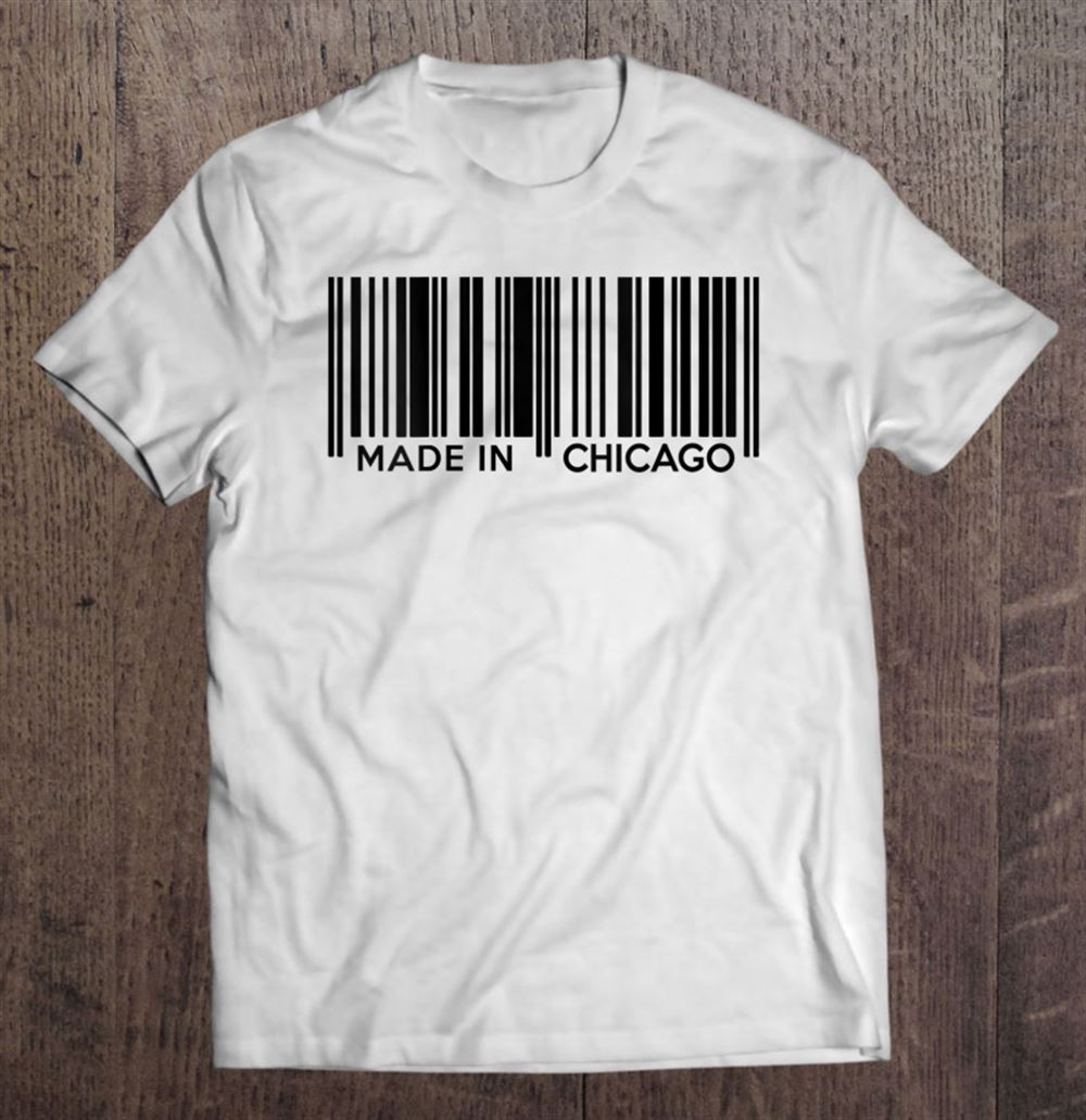 Happy Womens I Love Chicago Tee Made In Chicago Barcode Tee V-neck 