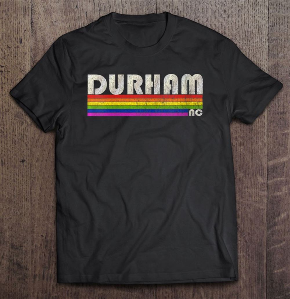 High Quality Womens Vintage 80s Style Durham Nc Gay Pride Month V-neck 