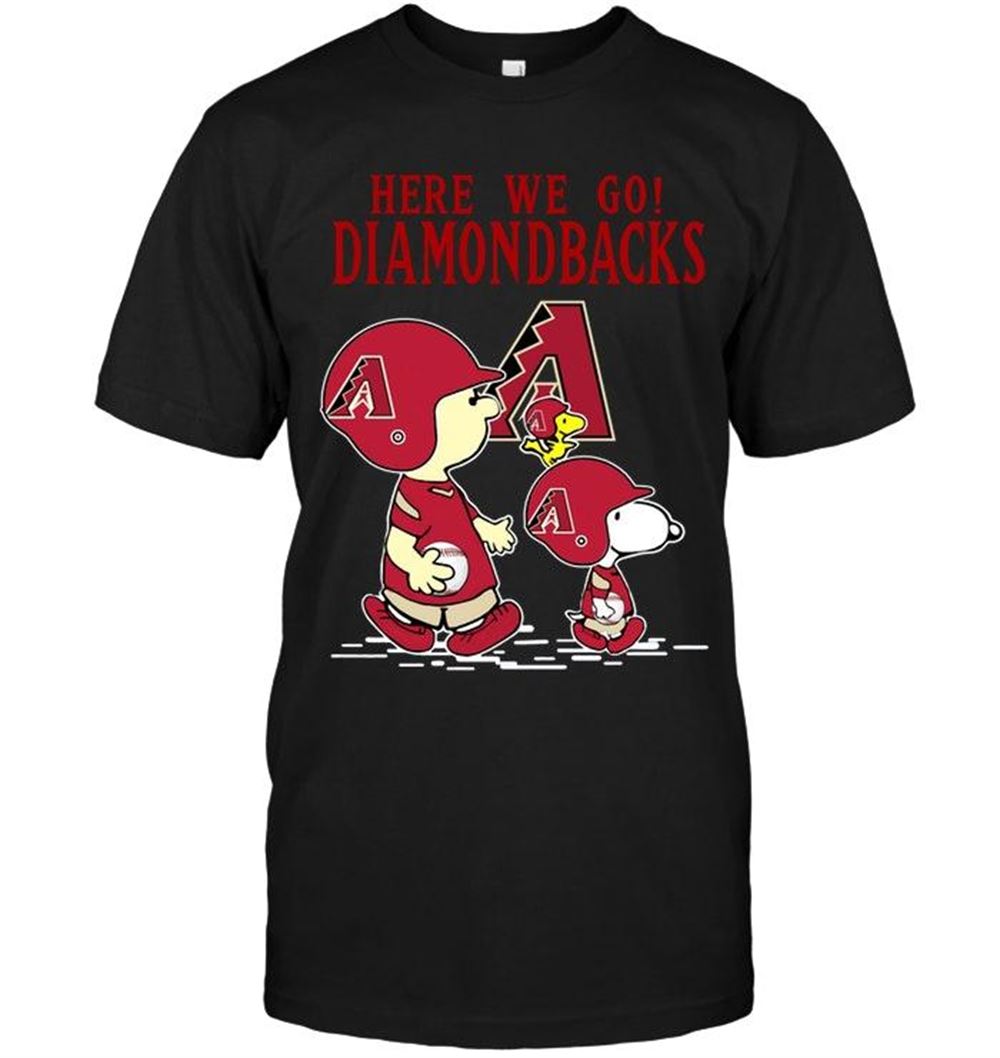High Quality Mlb Arizona Diamondbacks Here We Go Arizona Diamondbacks Snoopy Shirt 