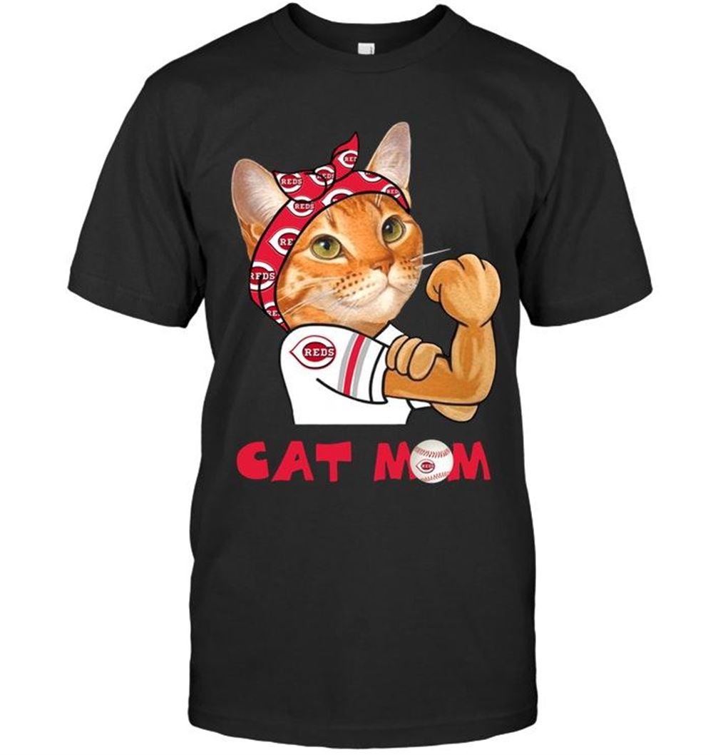 Special Mlb Cincinnati Reds Cat Mom Strong Mom For Fan T Shirt 