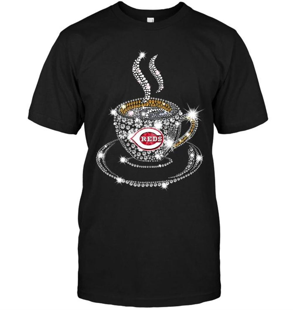 Best Mlb Cincinnati Reds Coffee Cup Diamond Glitter Shirt 