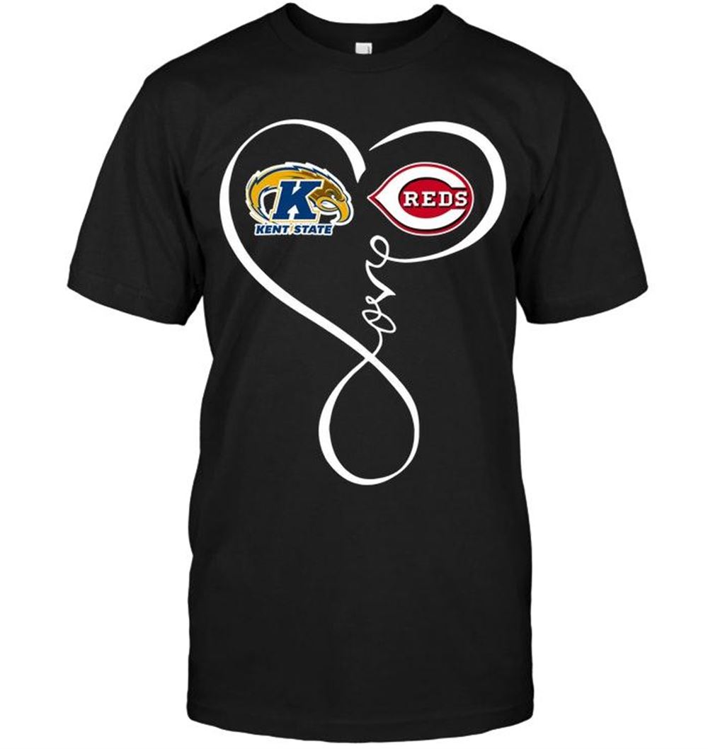 Special Mlb Cincinnati Reds Kent State Golden Flashes Cincinnati Reds Love Heart Shirt 