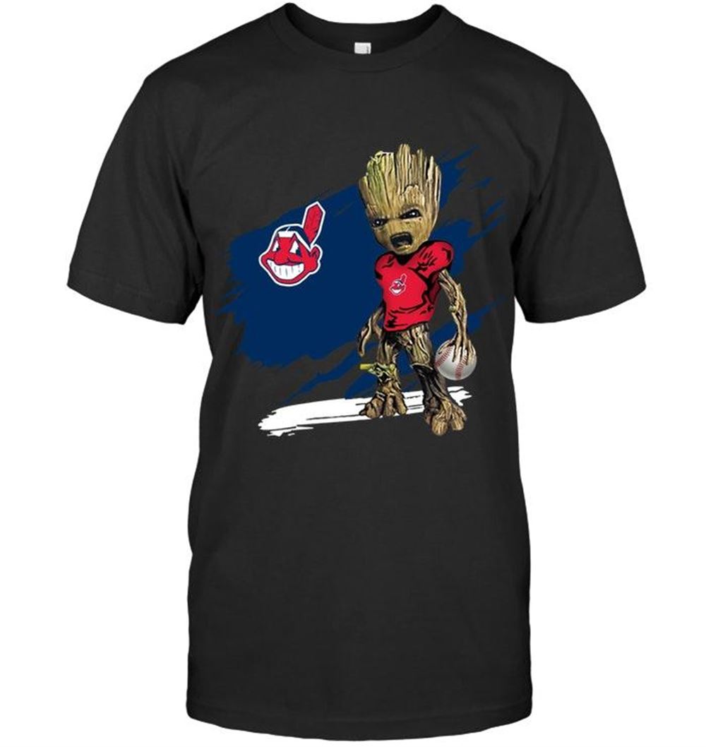 Awesome Mlb Cleveland Indians Angry Baby Groot Ripped Shirt 