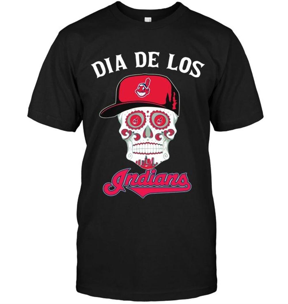 Happy Mlb Cleveland Indians Dia De Los Cleveland Indians Sugar Skull Poco Loco Shirt 